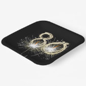 80th誕生日パーティースパーカーズオンブラック ペーパープレート (傾斜あり)