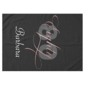 80th誕生日パーティーバラ金ゴールドスクリプト テーブルクロス (正面(横))