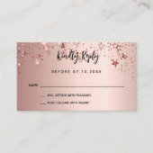 80th誕生日パーティーバラ金ゴールドスターRSVPカード エンクロージャーカード (正面)