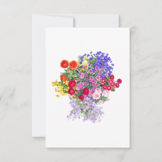 80th誕生日パーティーフローラブーケサンキューカード サンキューカード (裏面)