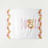 80th誕生日パーティーフローラ金ゴールド番号80背景 タペストリー (正面(横))