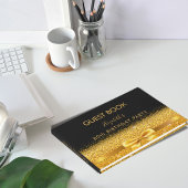 80th誕生日パーティーブラック金ゴールドボウグラーム輝き ゲストブック