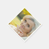 80th誕生日パーティー写真こんにちは80女性 スタンダードカクテルナプキン (角)