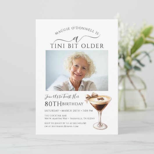 80th誕生日パーティー写真エスプレッソ・マルティーニ 招待状 (スタンド正面)