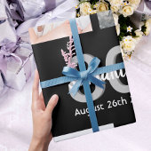 80th誕生日パーティー写真コラージュ女性ブラック ラッピングペーパー