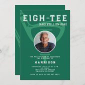 80th誕生日パーティー写真ゴルフグモダンリーン 招待状 (正面/裏面)