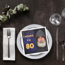 80th誕生日パーティー写真金ゴールドバルーン青