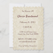 80th誕生日パーティー招待金ゴールドフラワーボウ2 招待状 (裏面)