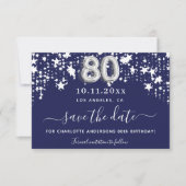 80th誕生日パーティー海軍の青い白い星 セーブザデート (正面)