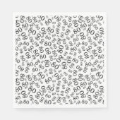 80th誕生日パーティー番号パターンブラック/ホワイト スタンダードランチョンナプキン (正面)