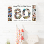 80th誕生日パーティー番号80フォトコラージュ 横断幕 (インサイチュ)