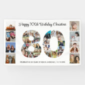 80th誕生日パーティー番号80フォトコラージュ 横断幕 (横)