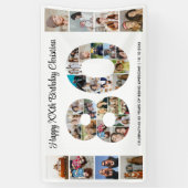 80th誕生日パーティー番号80フォトコラージュ 横断幕 (縦)