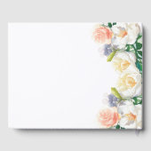 80th誕生日パーティー花模様ホワイト赤面ピンク ゲストブック (裏面)