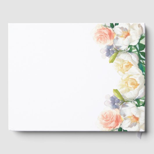 80th誕生日パーティー花模様ホワイト赤面ピンク ゲストブック (裏面)