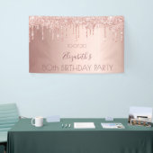 80th誕生日パーティー赤面バラ金ゴールドドライブ 横断幕 (トレードショー)