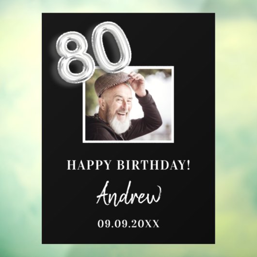 80th誕生日パーティー黒人写真名ガイ ウィンドウサイン (シート3)