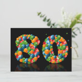 80th誕生日パーティー、泡とボール 招待状 (スタンド正面)