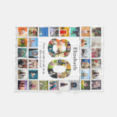 80th誕生日ファミリー写真テンプレート フリースブランケット (正面(横))