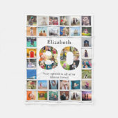 80th誕生日ファミリー写真テンプレート フリースブランケット (正面)