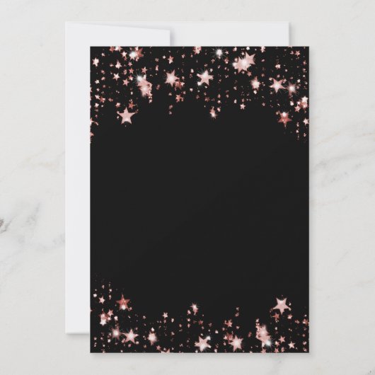 80th誕生日ブラックバラ金ゴールドスターズ豪華 招待状 (裏面)