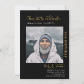 80th誕生日ブラック招待状 招待状 (正面)