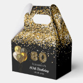 80th誕生日ブラック金ゴールドグリッターヒョウ感謝していヒョウ フェイバーボックス (裏面)