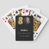 80th誕生日ブラック金ゴールド写真 トランプ (裏面)