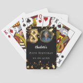 80th誕生日ブラック金ゴールド星写真 トランプ (裏面)