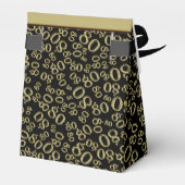 80th誕生日ブラック/金ゴールド番号パターン フェイバーボックス (裏面サイド)