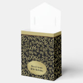 80th誕生日ブラック/金ゴールド番号パターン フェイバーボックス (オープン)