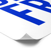 80th誕生日ブルー名前をカスタムする写真テンプレートポスト ポスター (角)