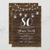 80th誕生日ボホフローラ誕生日 招待状 (正面/裏面)