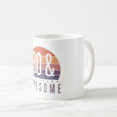 80th誕生日レトロサンセット コーヒーマグカップ (正面右)