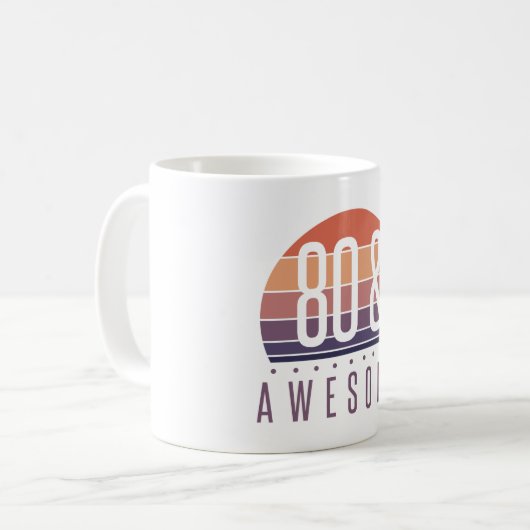 80th誕生日レトロサンセット コーヒーマグカップ (正面左)