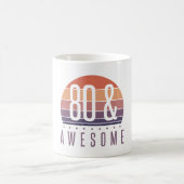 80th誕生日レトロサンセット コーヒーマグカップ (中央)