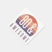 80th誕生日レトロサンセット スタンダードカクテルナプキン (角)