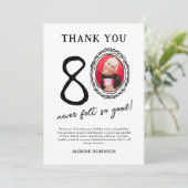 80th誕生日写真ありがとう サンキューカード (スタンド正面)