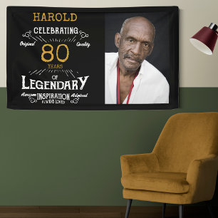 80th誕生日写真テンプレートレジェンダ 横断幕