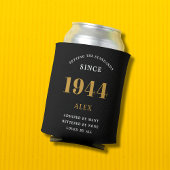 80th誕生日名1944ブラック金ゴールドシック 缶クーラー