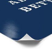 80th誕生日標準ブルー&金ゴールドお名前の追加 ポスター (コーナー)