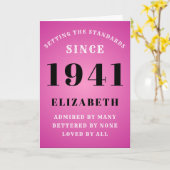 80th誕生日標準生まれ1941名前の追加 カード (黄色い花)