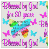 80TH誕生日祈りの言葉 ファブリック (クローズアップ)