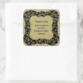 80th誕生日金ゴールド/ブラックナンバーパターン スクエアシール (バッグ)