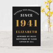 80th誕生日1941生まれ愛された名前を追加ブラック カード (黄色い花)
