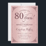 80th誕生日-バラ金ゴールドダマスク 招待状<br><div class="desc">80誕生日招待状。エレガントヴィンテージフェイクバラ金ゴールドデザインピンクの白のmauveダマスクパターン。機能スクリプトフォント。応援80年！どんなパーソナライズされた時代にも入る！メッセージもしの詳細なカスタマイズが必要。</div>