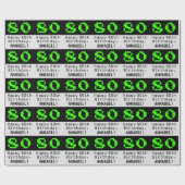 80th誕生日- Nerdy / オタク系のスタイル「80」と名前 ラッピングペーパー (フラット)