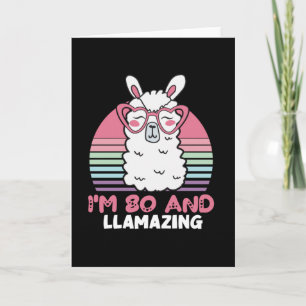 80th誕生日Llaming Llama 80歳誕生日 カード