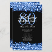 80th エレガントバースデーパーティープログラムNavy Blue Menu (正面/裏面)