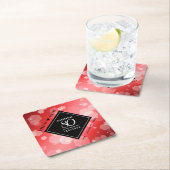 80th エレガント Ruby結婚の記念日 スクエアペーパーコースター (インサイチュ)